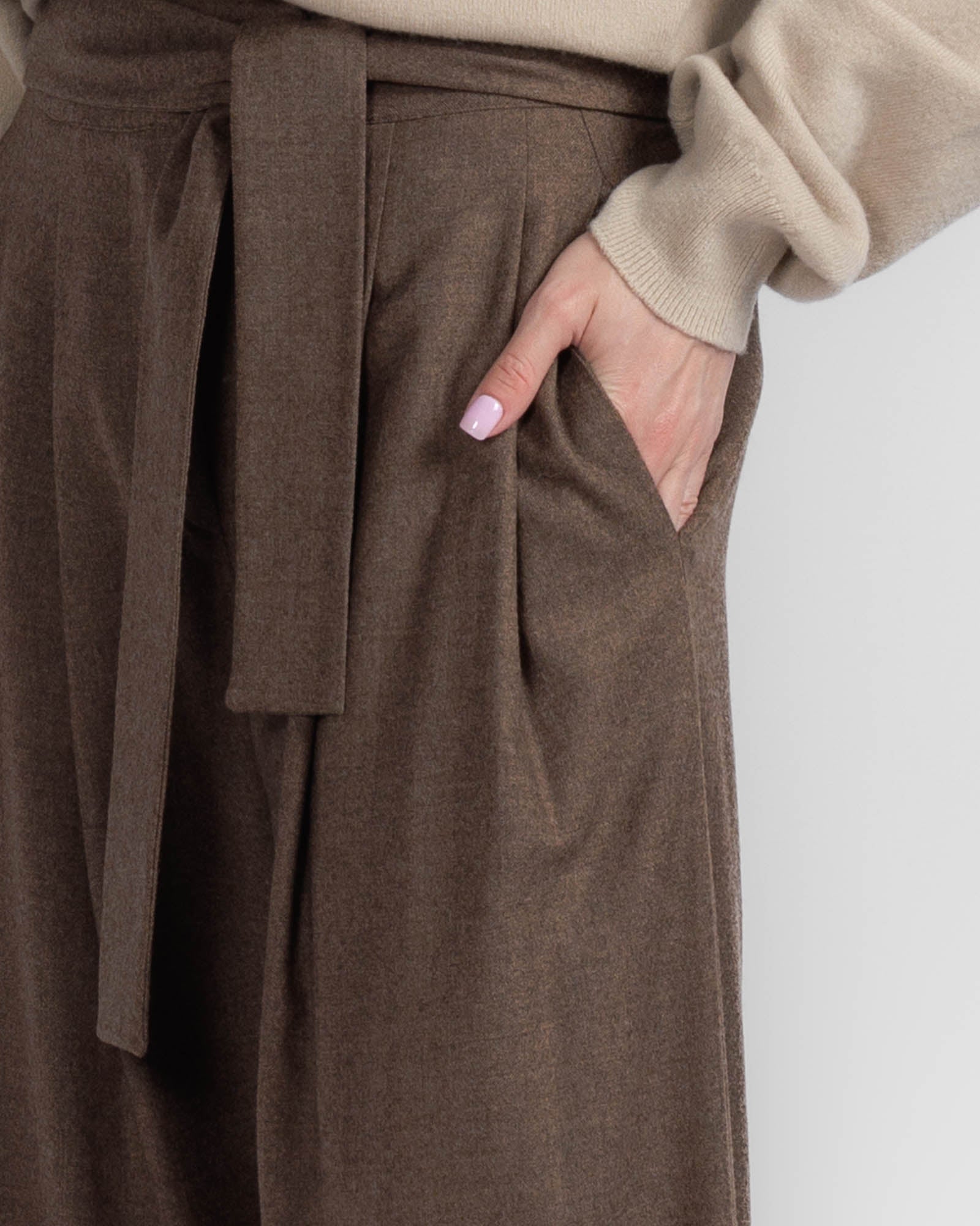 Wide Leg Pants With Belt