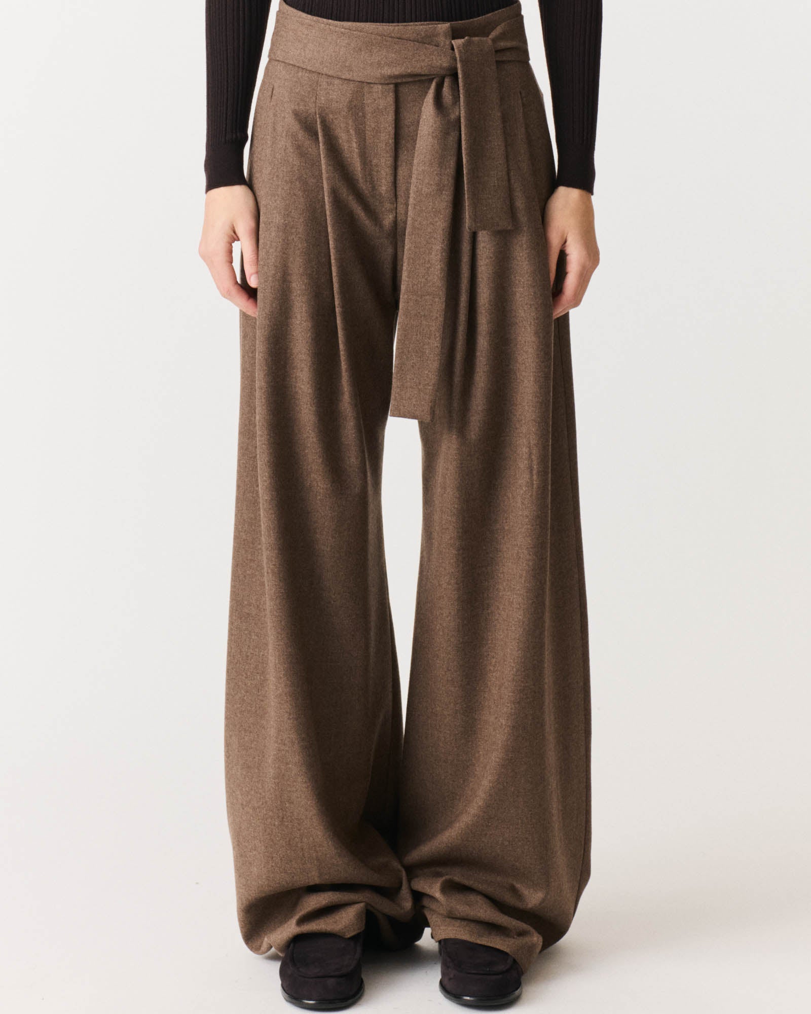 Wide Leg Pants With Belt