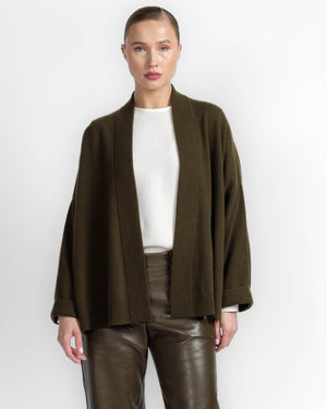 Ribbed Neck Cardigan