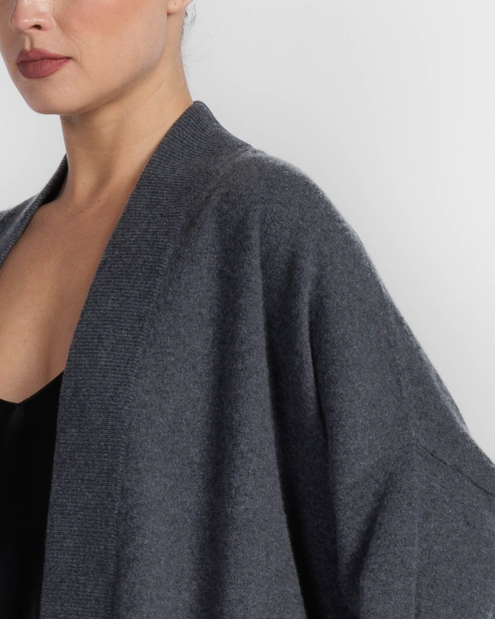 Ribbed Neck Cardigan