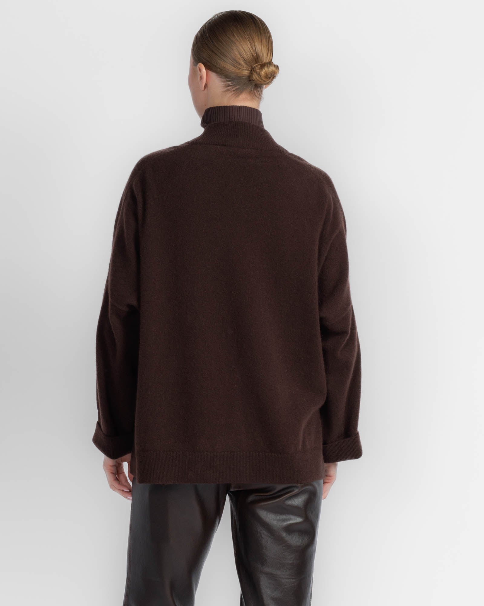 Ribbed Neck Cardigan