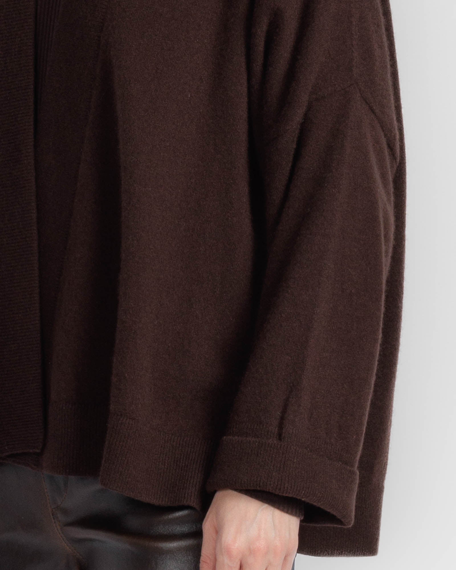 Ribbed Neck Cardigan