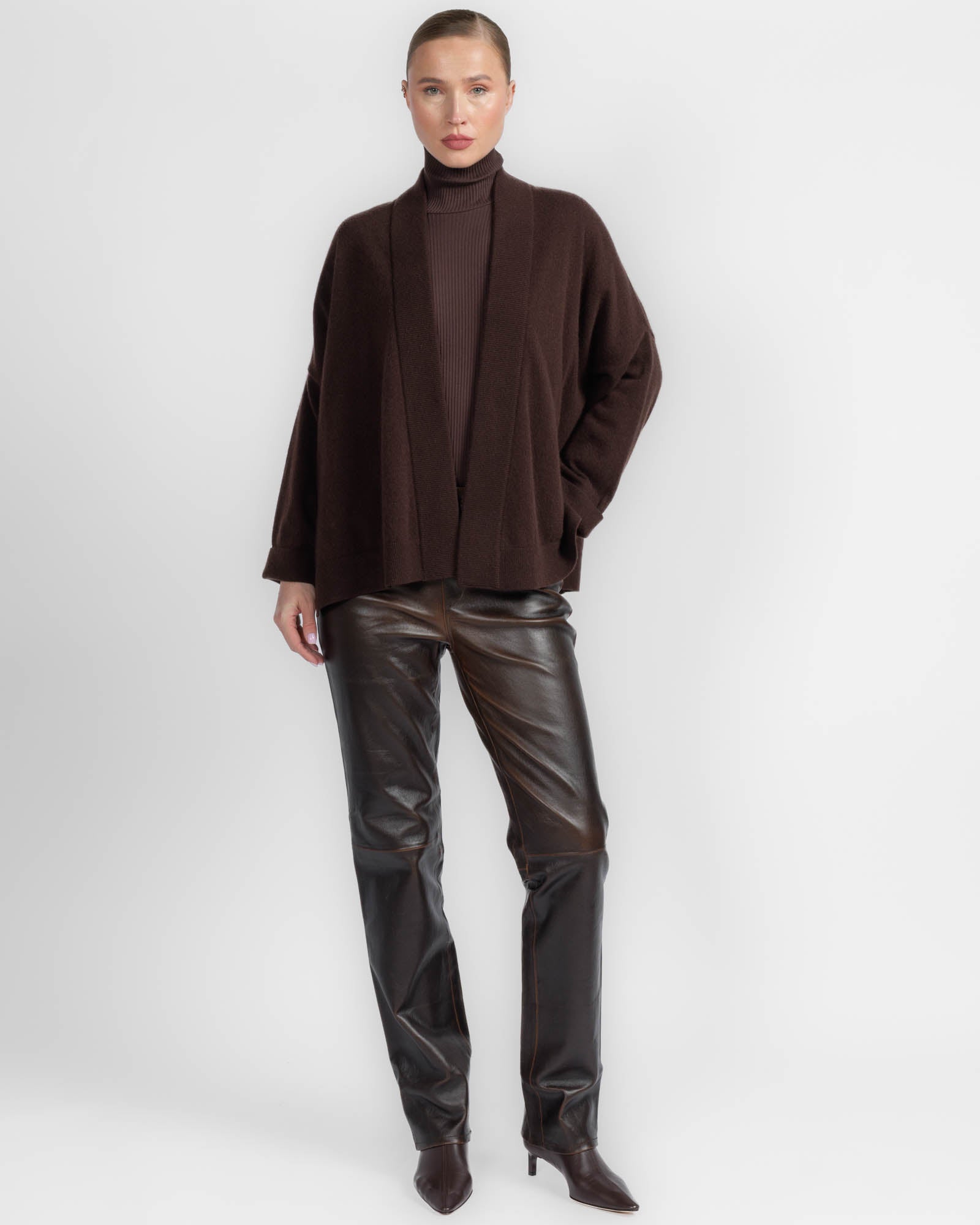 Ribbed Neck Cardigan