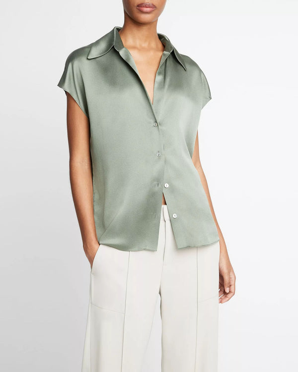 Cap Sleeve Ruched Blouse