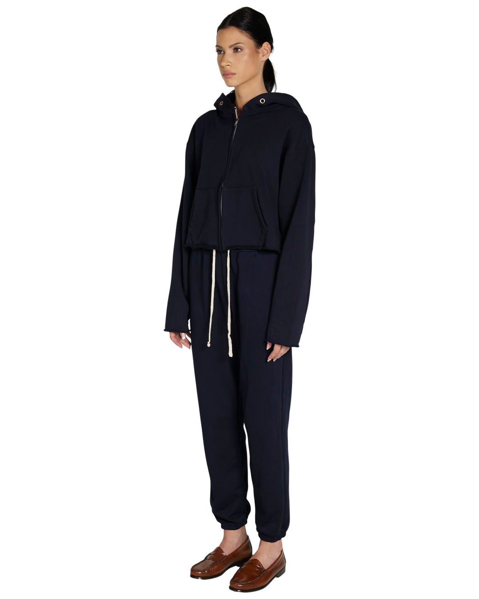 Sweat à capuche zippé brut