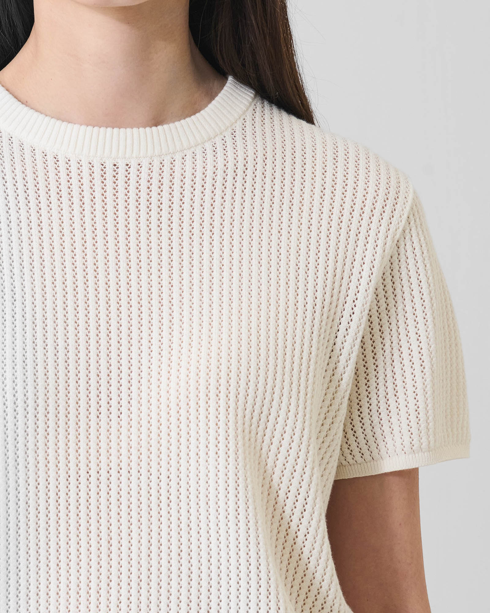 Cotton Cashmere Relaxed Knit Crew Neck