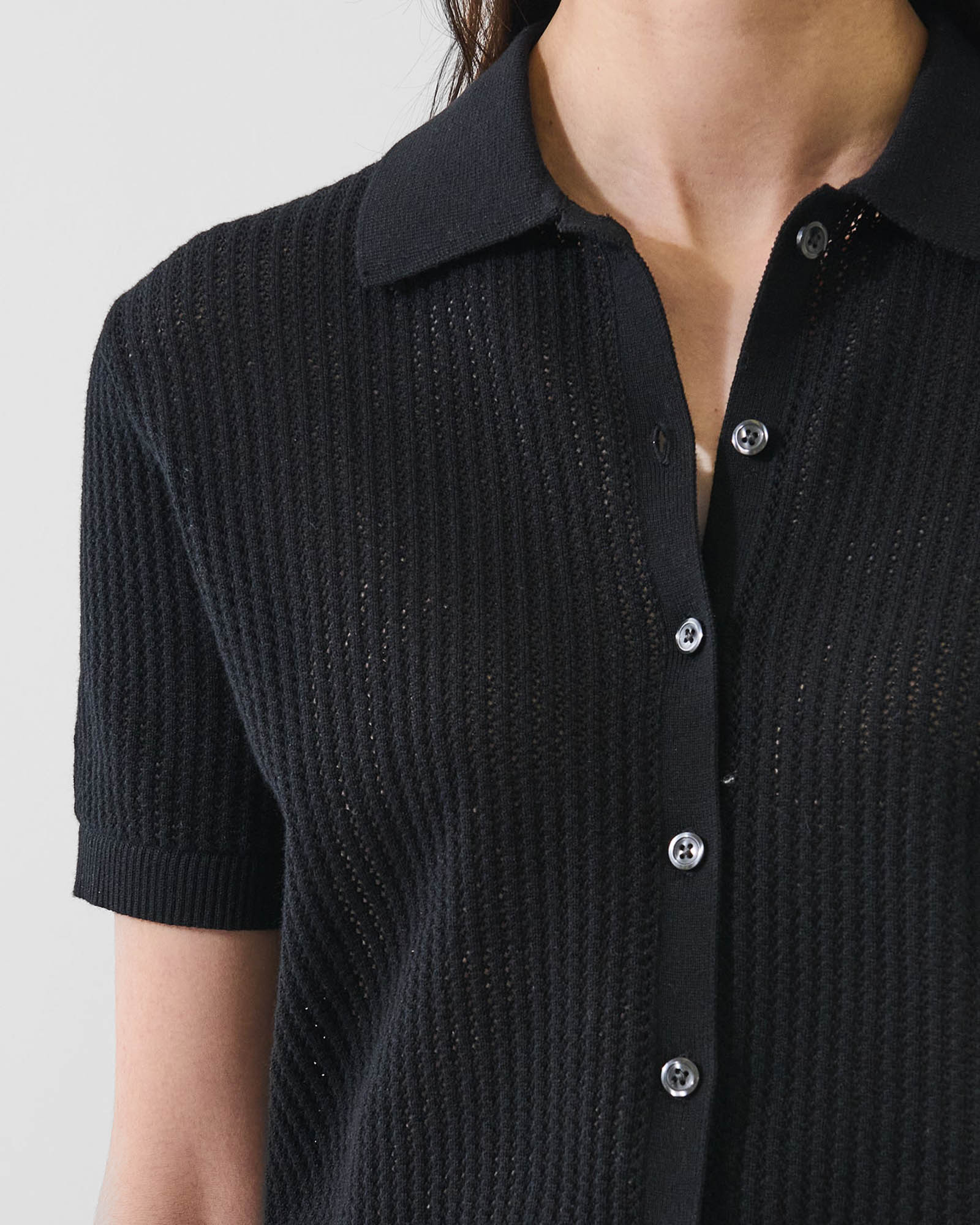 Cotton Cashmere Button-up Knit
