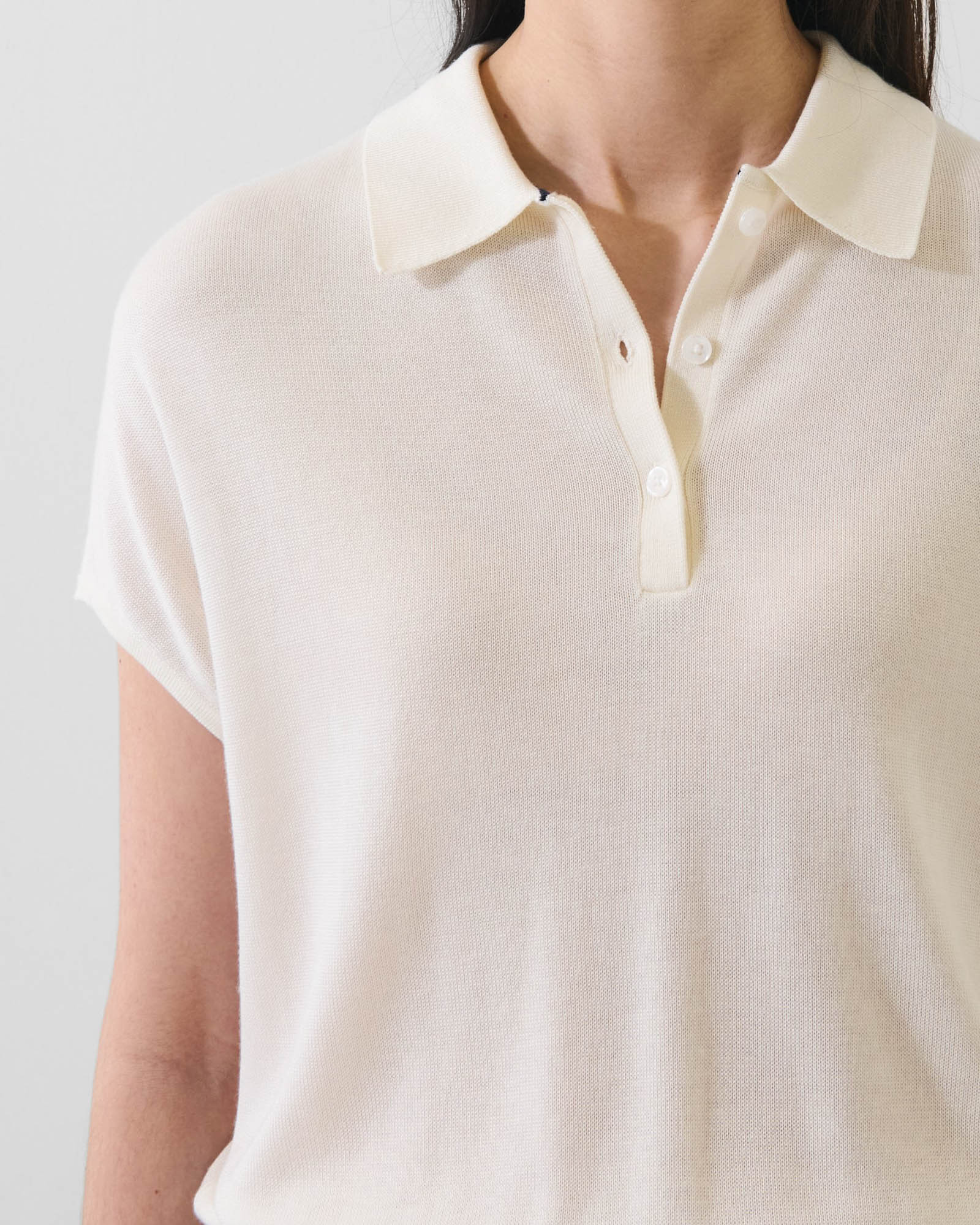 Lyocell Cashmere Blend Short Sleeve Polo