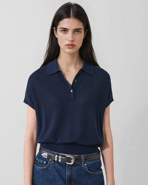 Lyocell Cashmere Blend Short Sleeve Polo