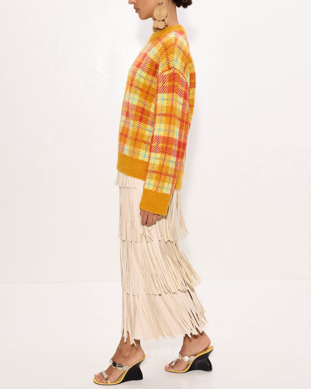Za Za Vegan Leather Fringe Skirt