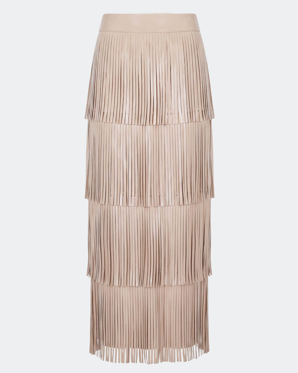 Za Za Vegan Leather Fringe Skirt