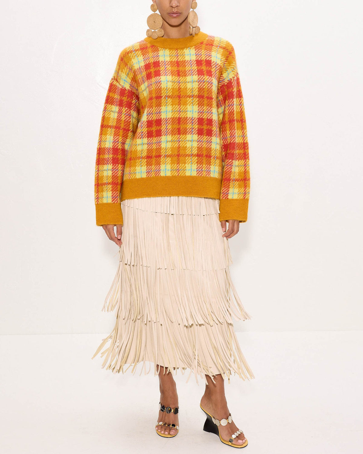 Za Za Vegan Leather Fringe Skirt