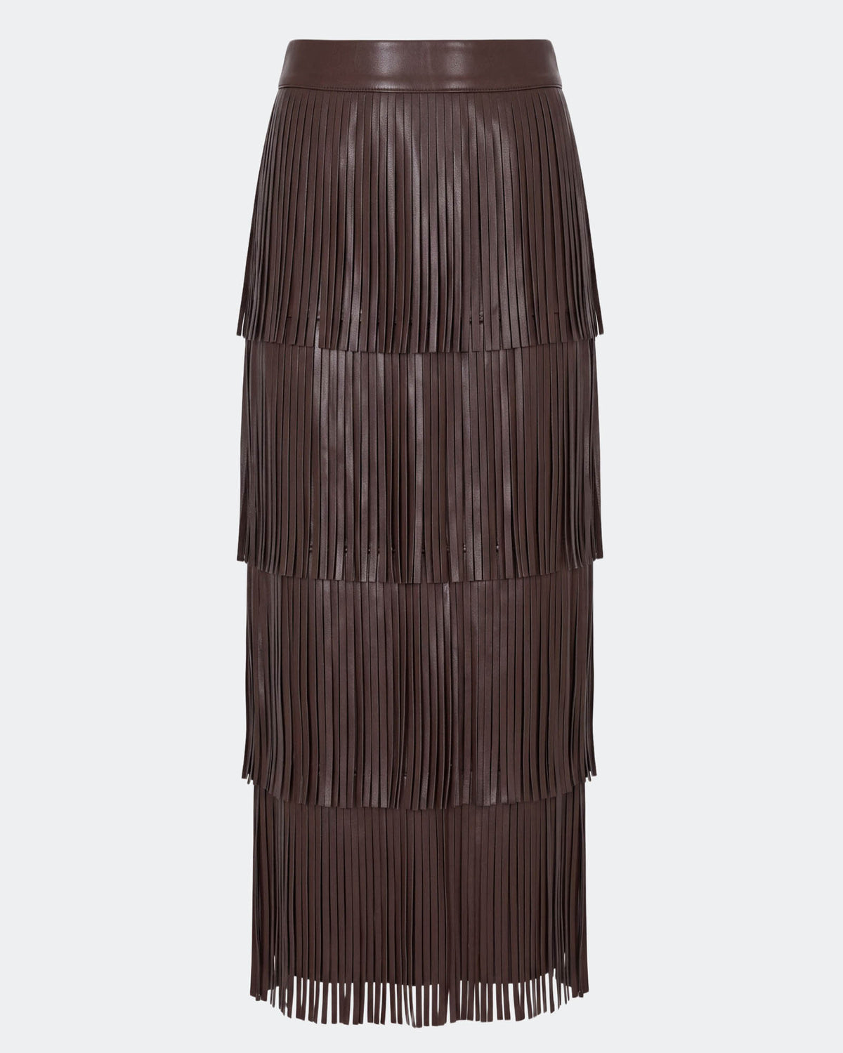 Za Za Vegan Leather Fringe Skirt
