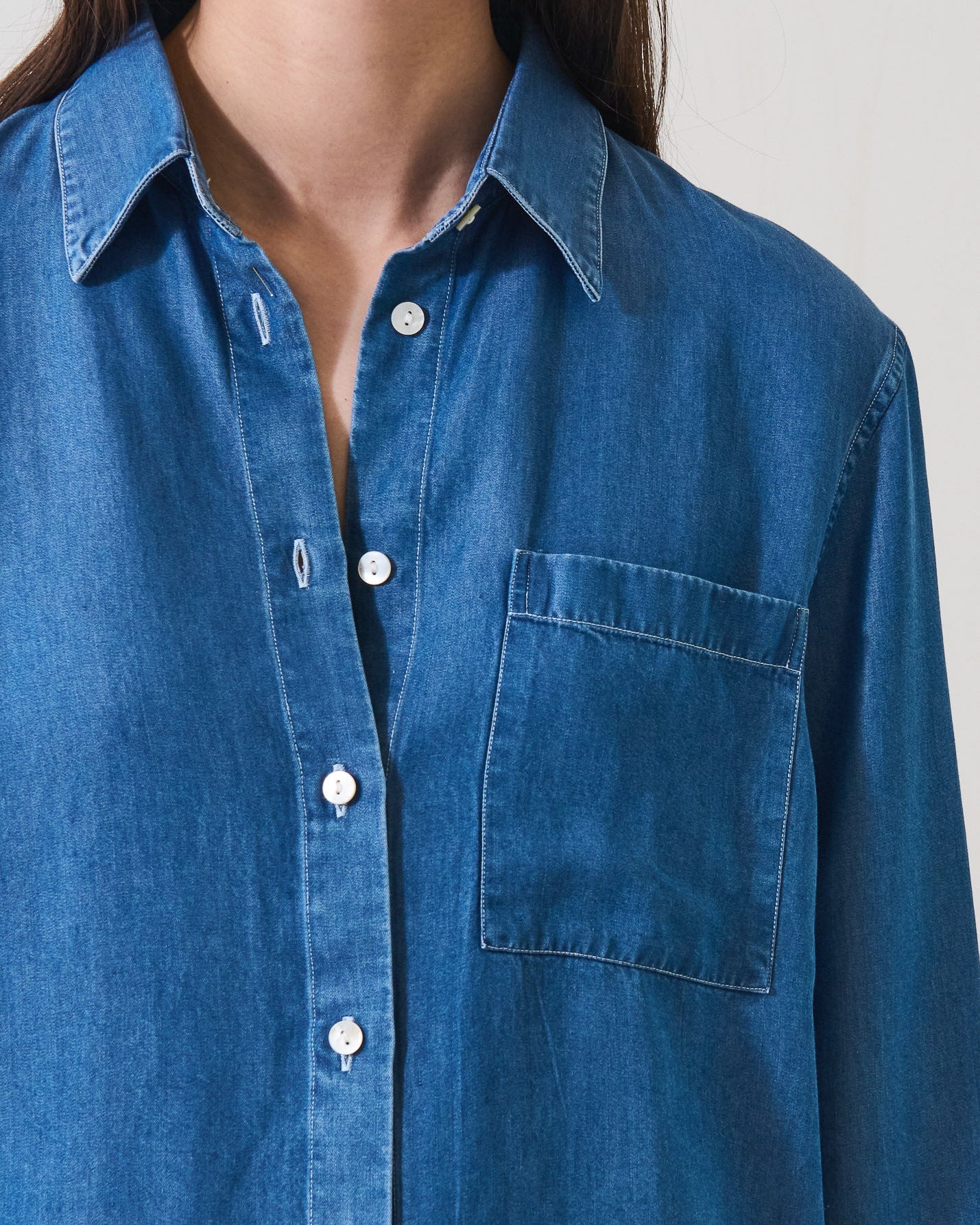 Tencel Stonewash Boyfriend Shirt