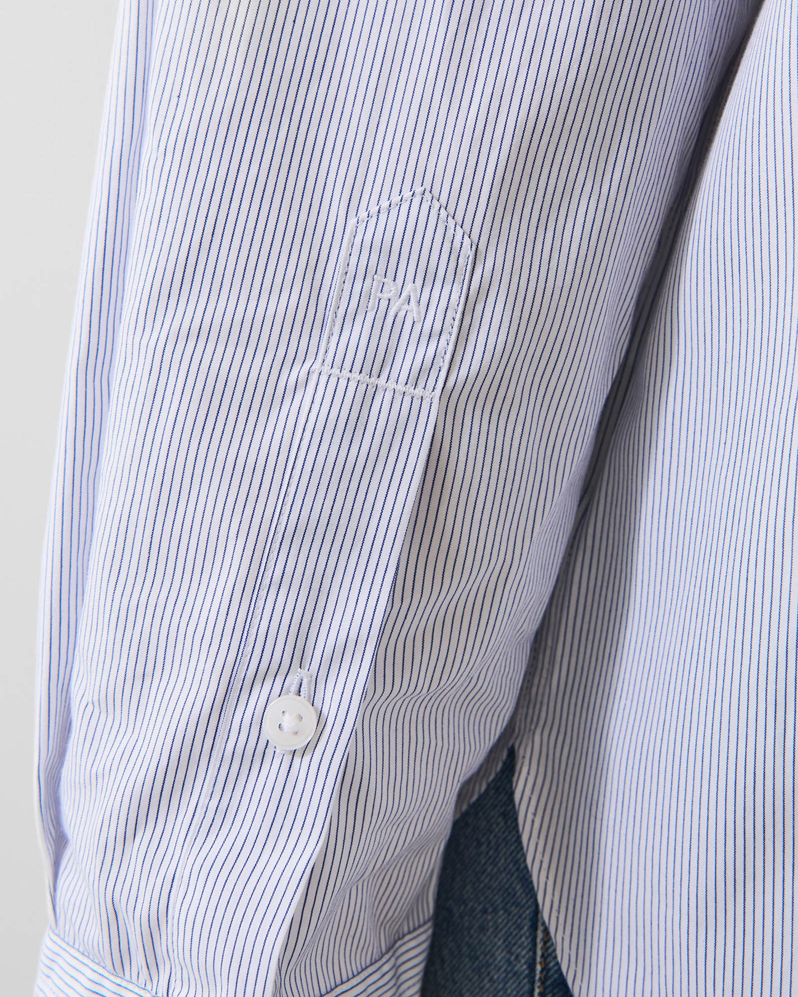 Cotton Stripe Boyfriend Pocket Shirt