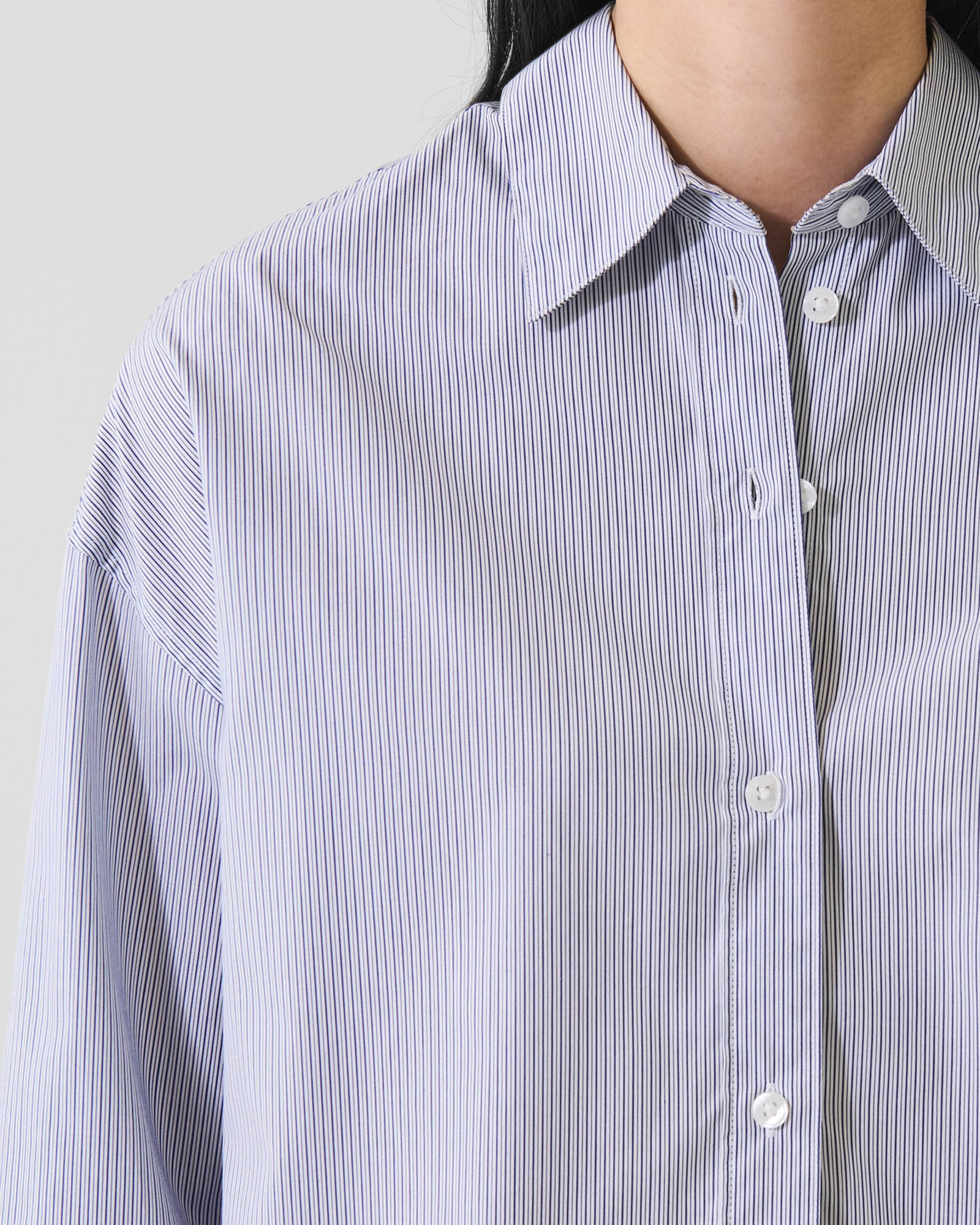 Cotton Stripe Boxy Shirt
