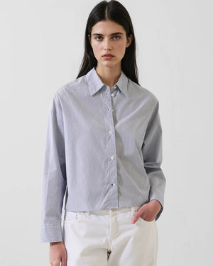 Cotton Stripe Boxy Shirt