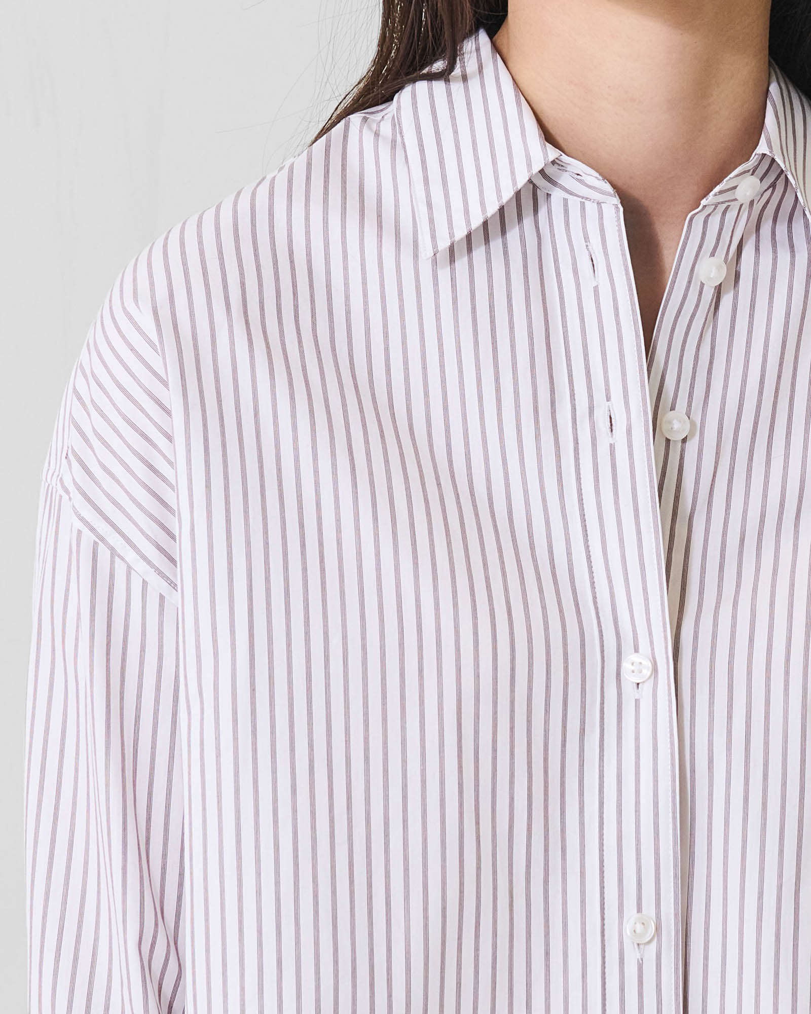 Cotton Stripe Boxy Shirt