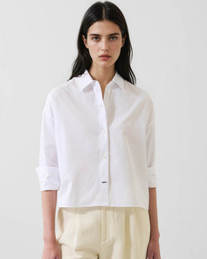 Cotton Stripe Boxy Shirt