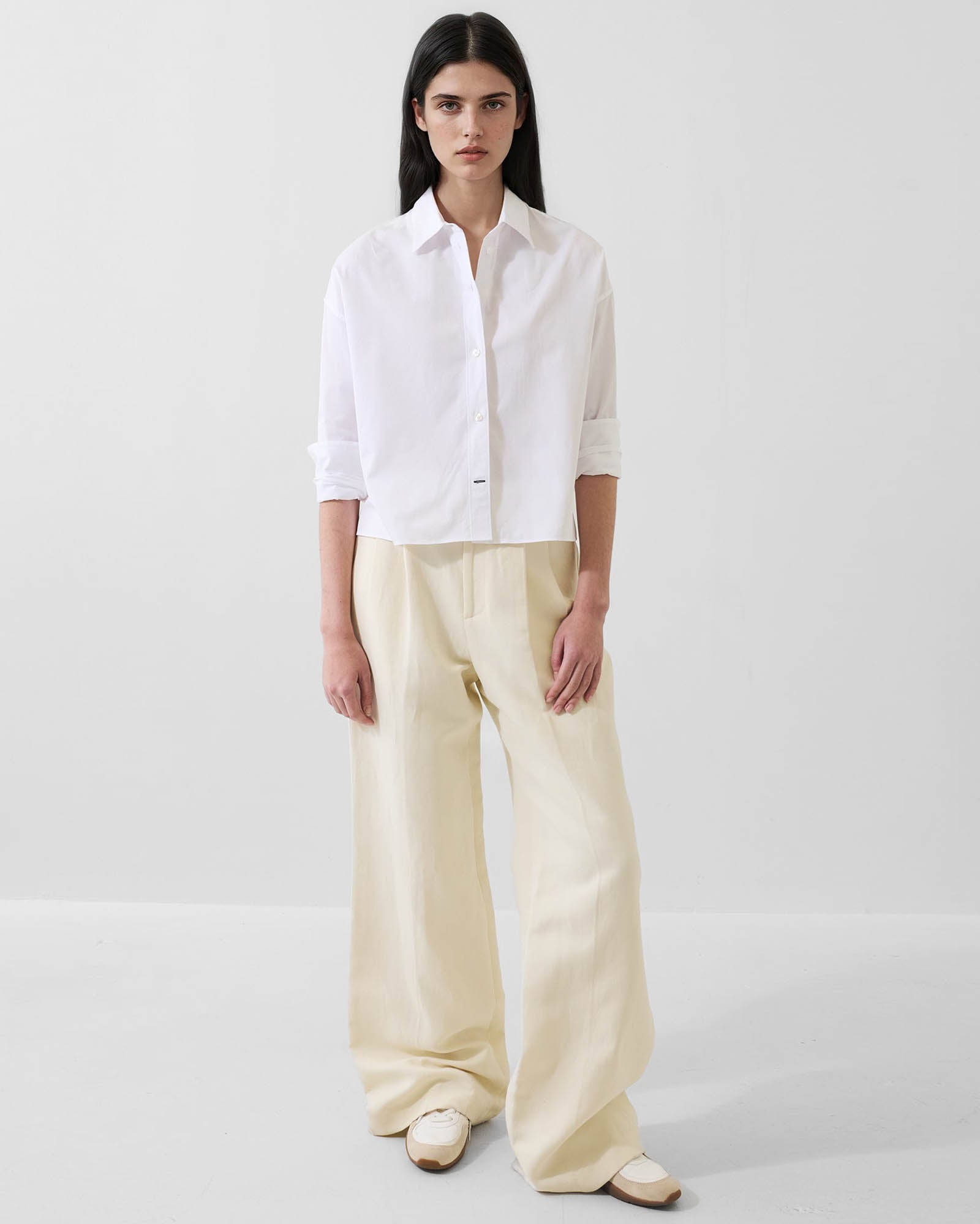Cotton Stripe Boxy Shirt