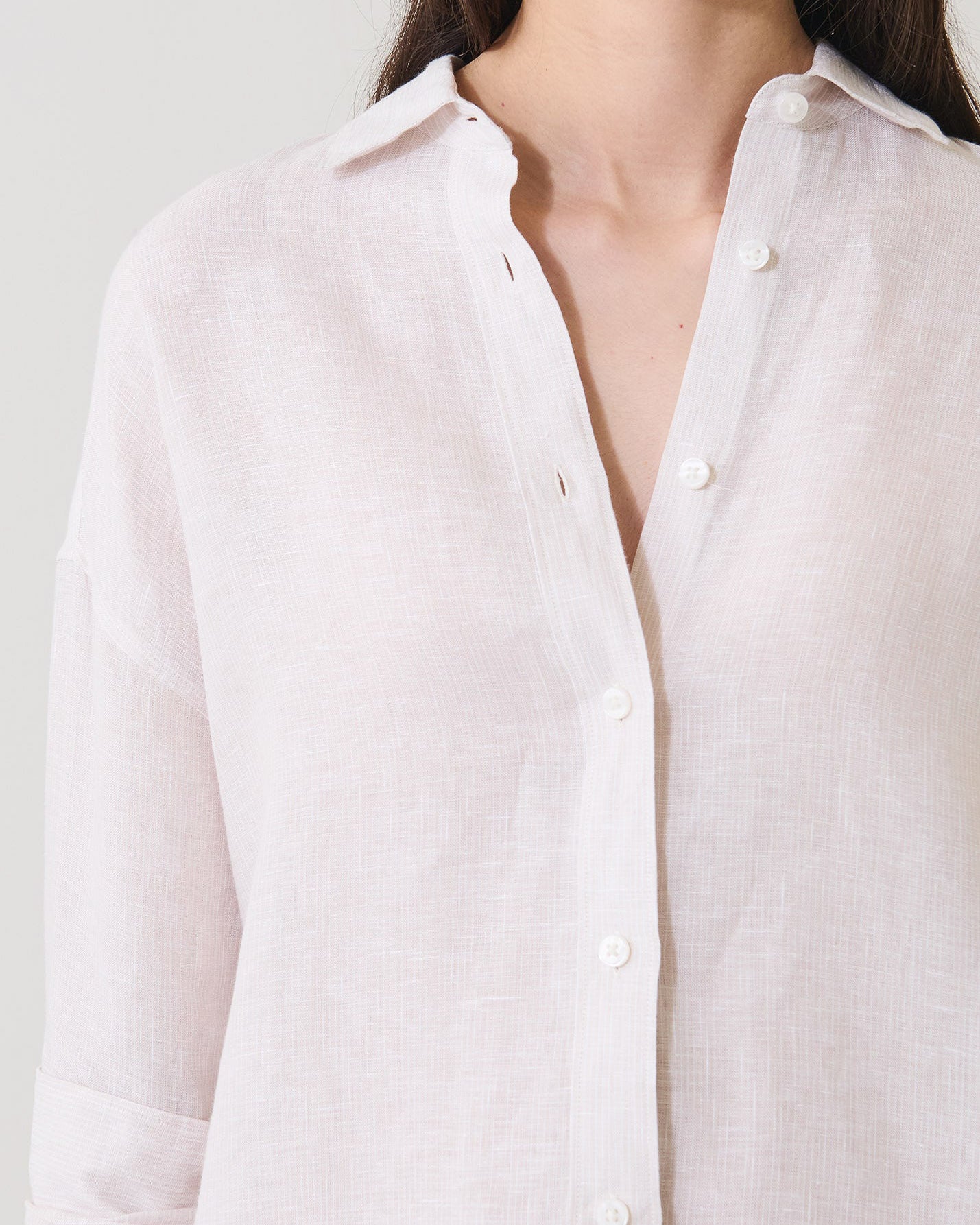 Linen Stripe Boyfriend Shirt