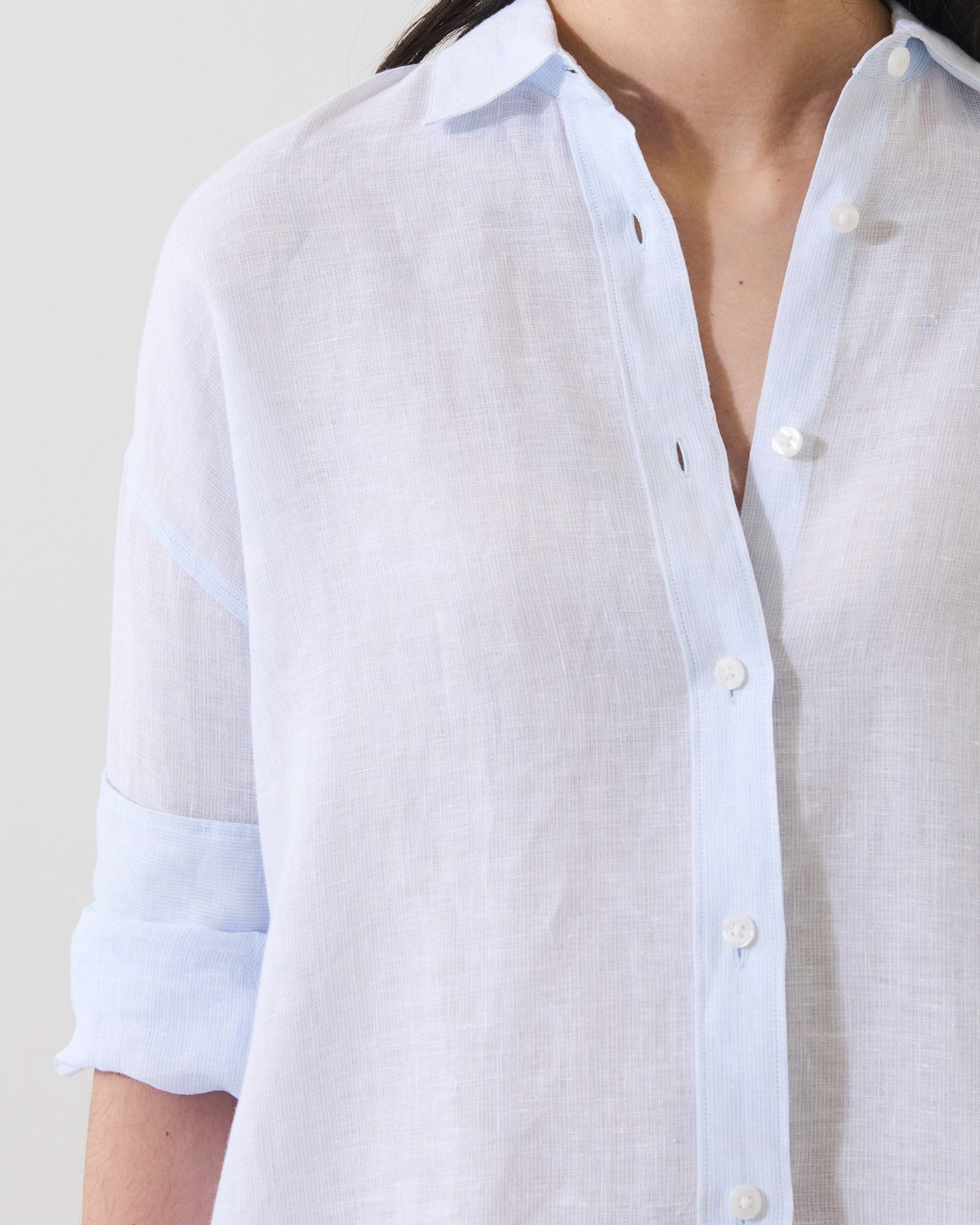Linen Stripe Boyfriend Shirt