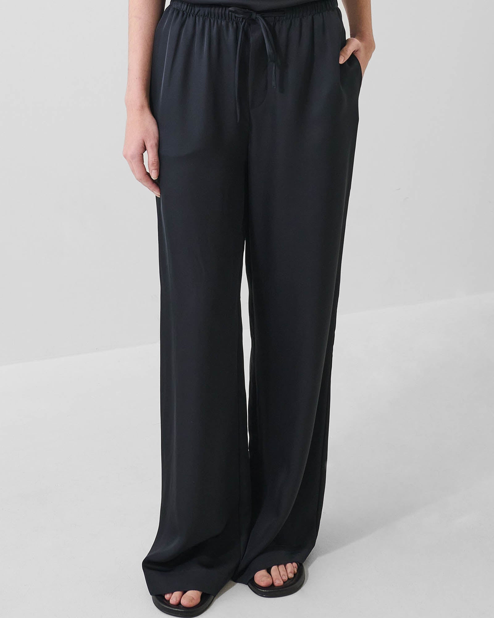 Silk Satin Drawstring Pant