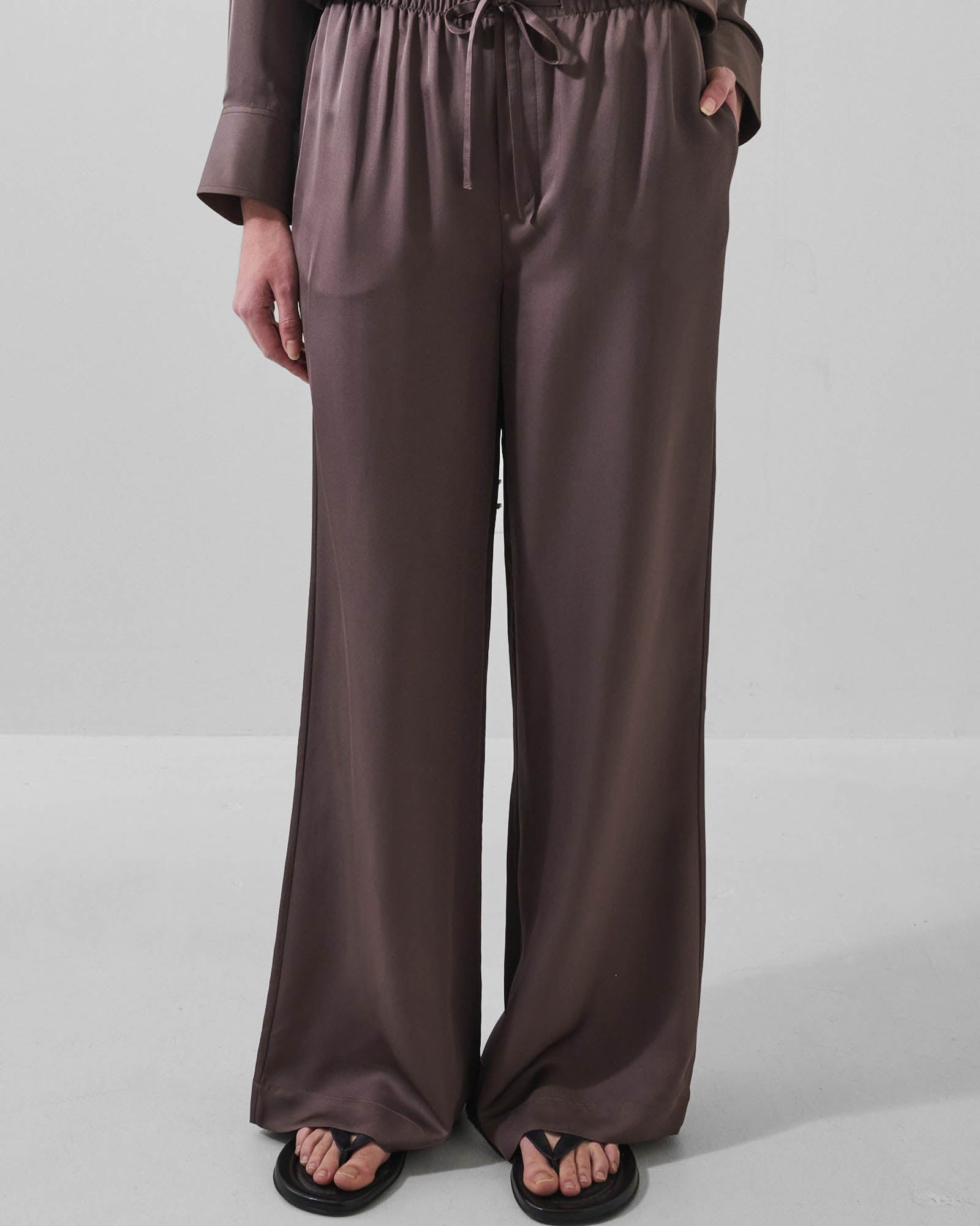 Silk Satin Drawstring Pant