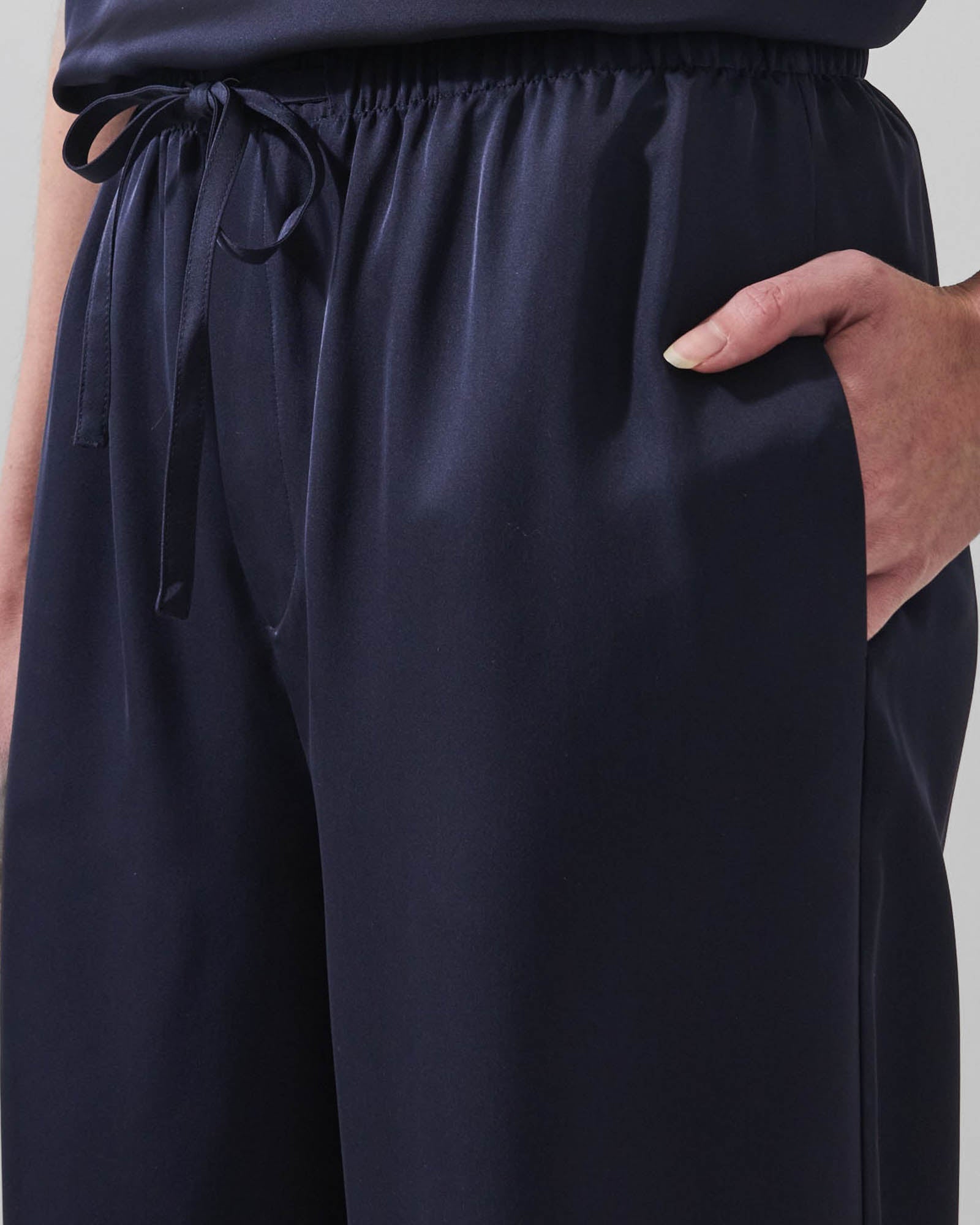 Silk Satin Drawstring Pant