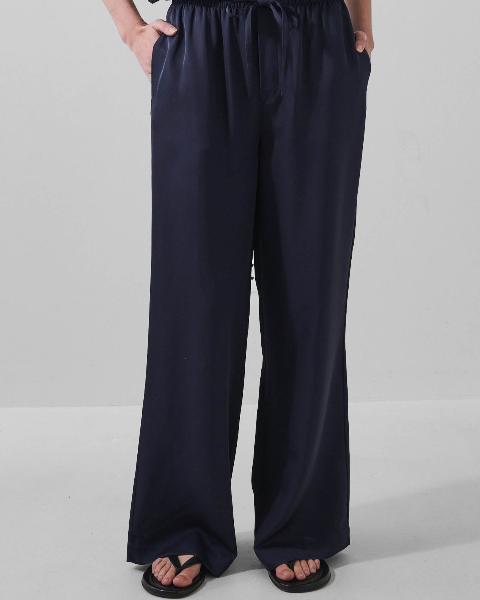 Silk Satin Drawstring Pant