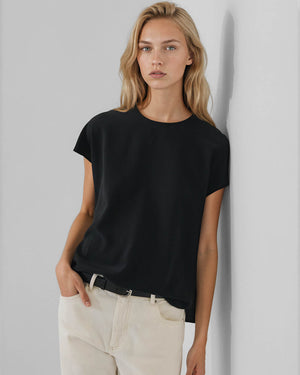 Short Sleeve Silk Dolman Tee