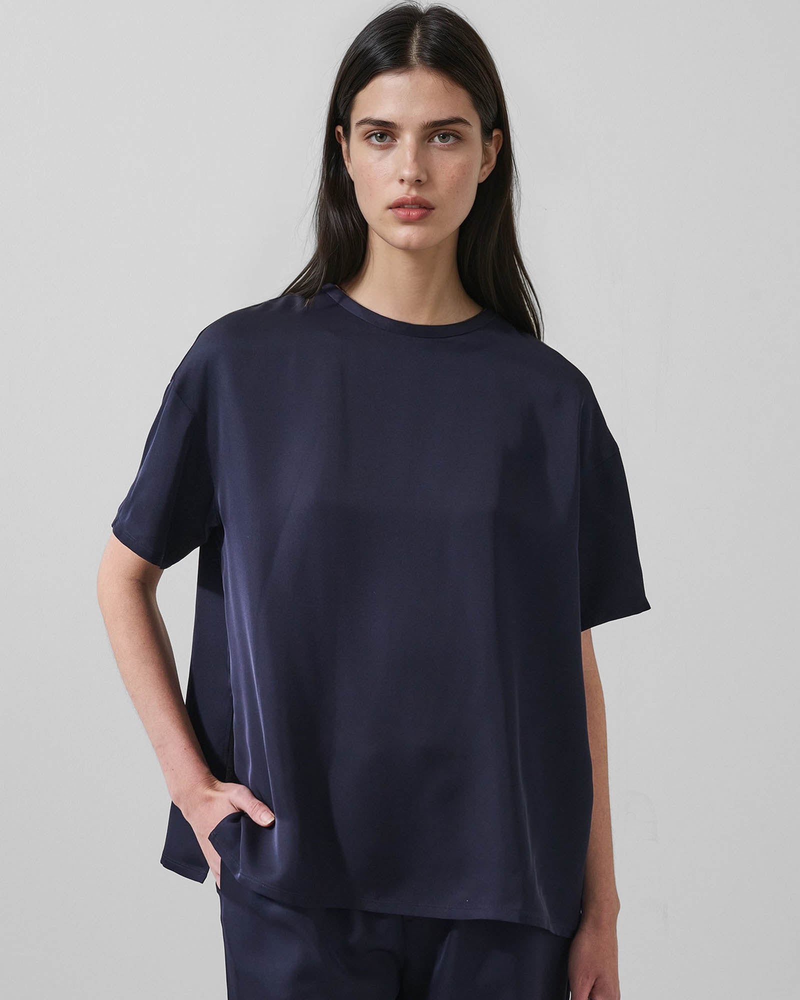 Silk Satin Oversized T-Shirt