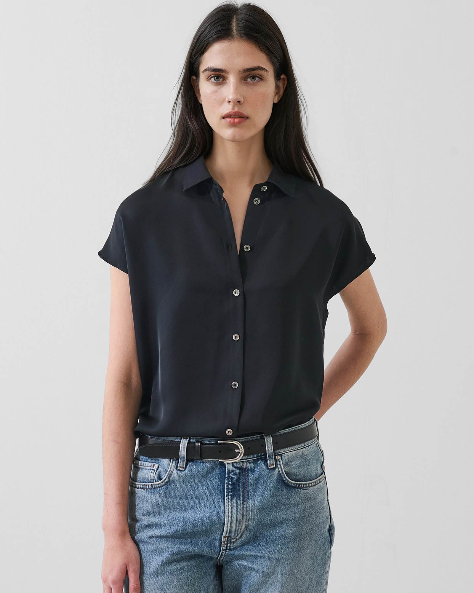 Silk Dolman Sleeve Shirt