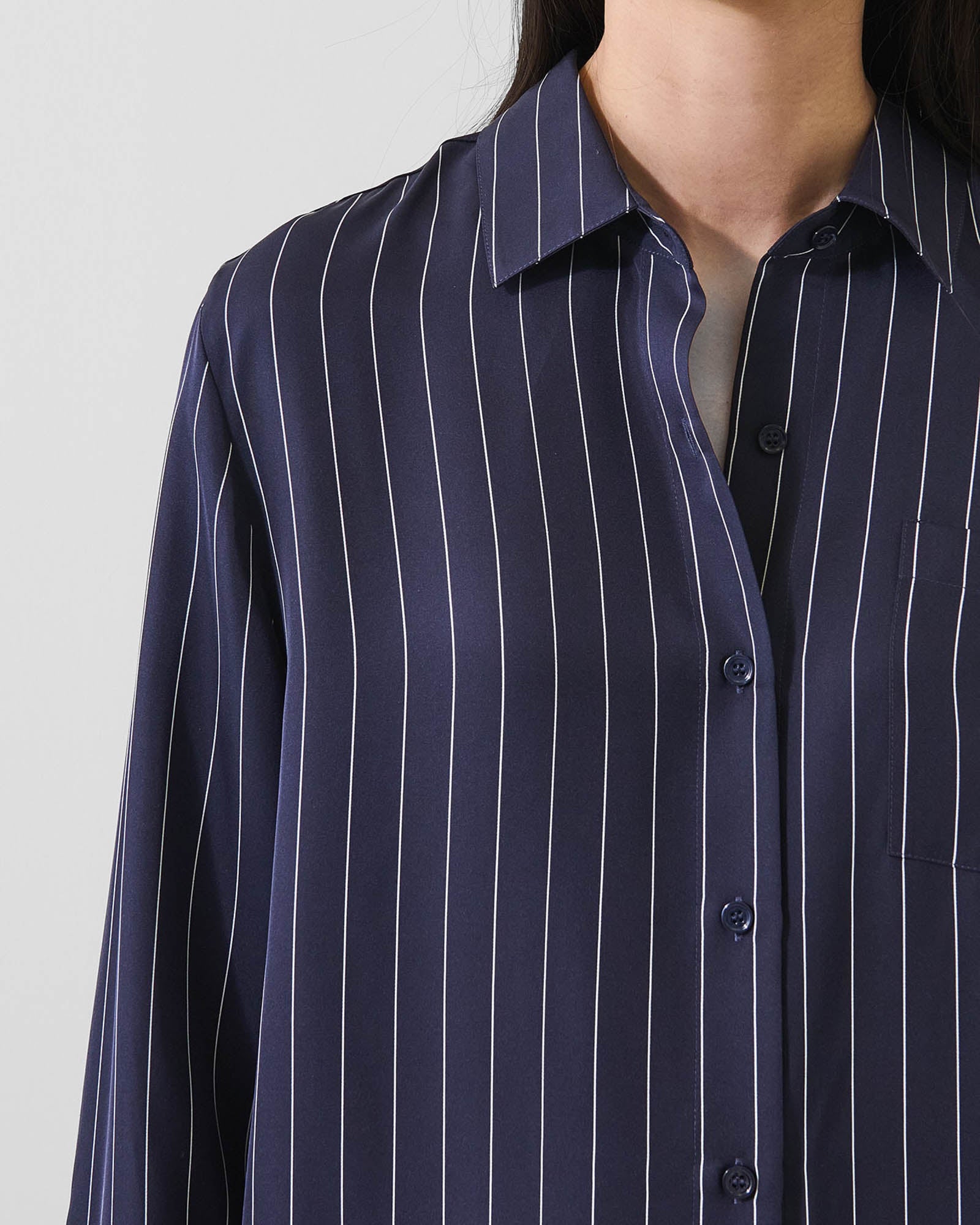 Silk Boyfriend Pocket Shirt