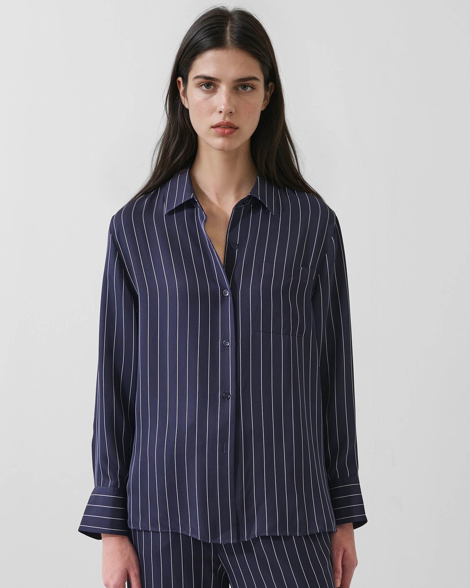 Silk Boyfriend Pocket Shirt