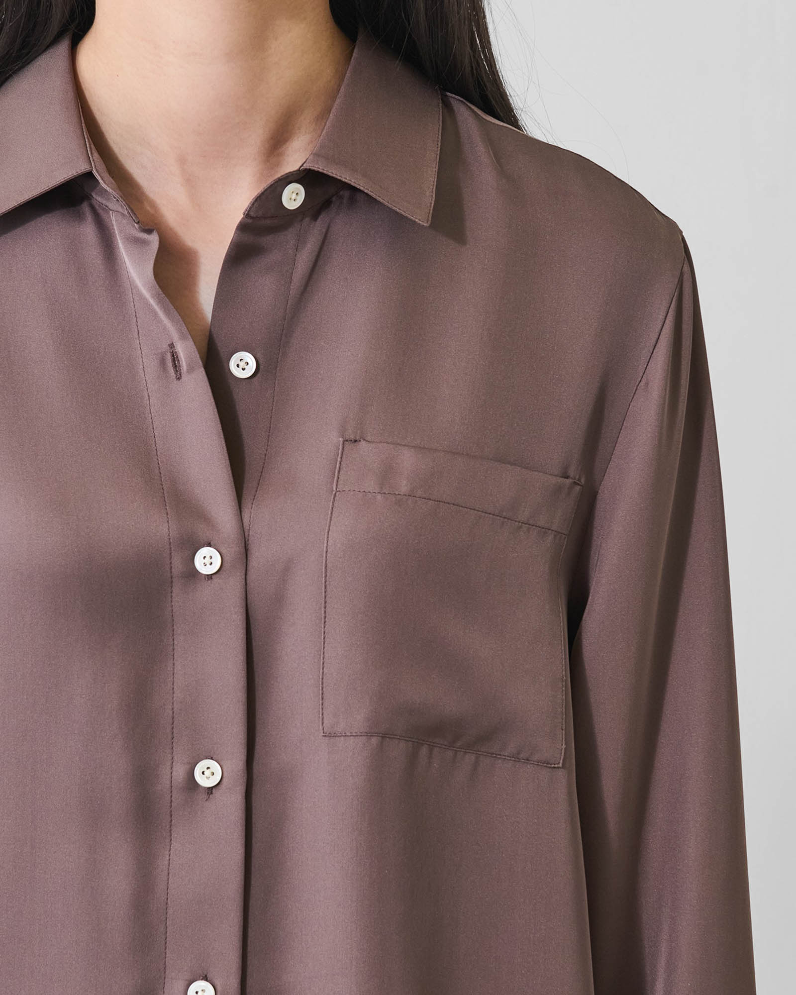 Silk Boyfriend Pocket Shirt