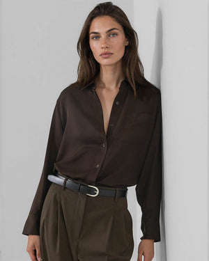Long Sleeve Silk Pocket Shirt