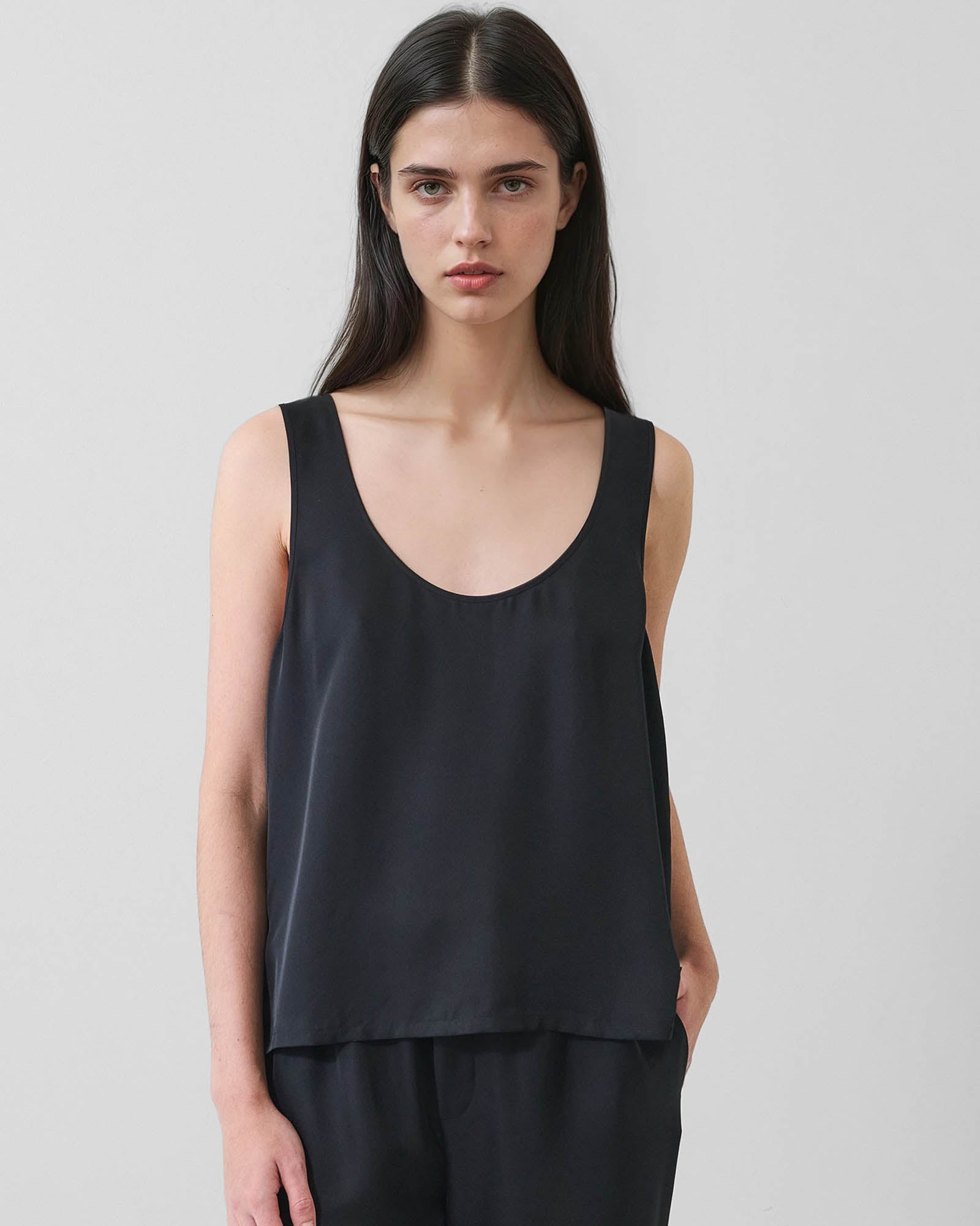 Silk Scoop Neck Tank