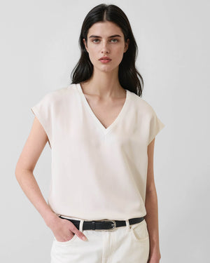 Silk Dolman V-Neck T-Shirt