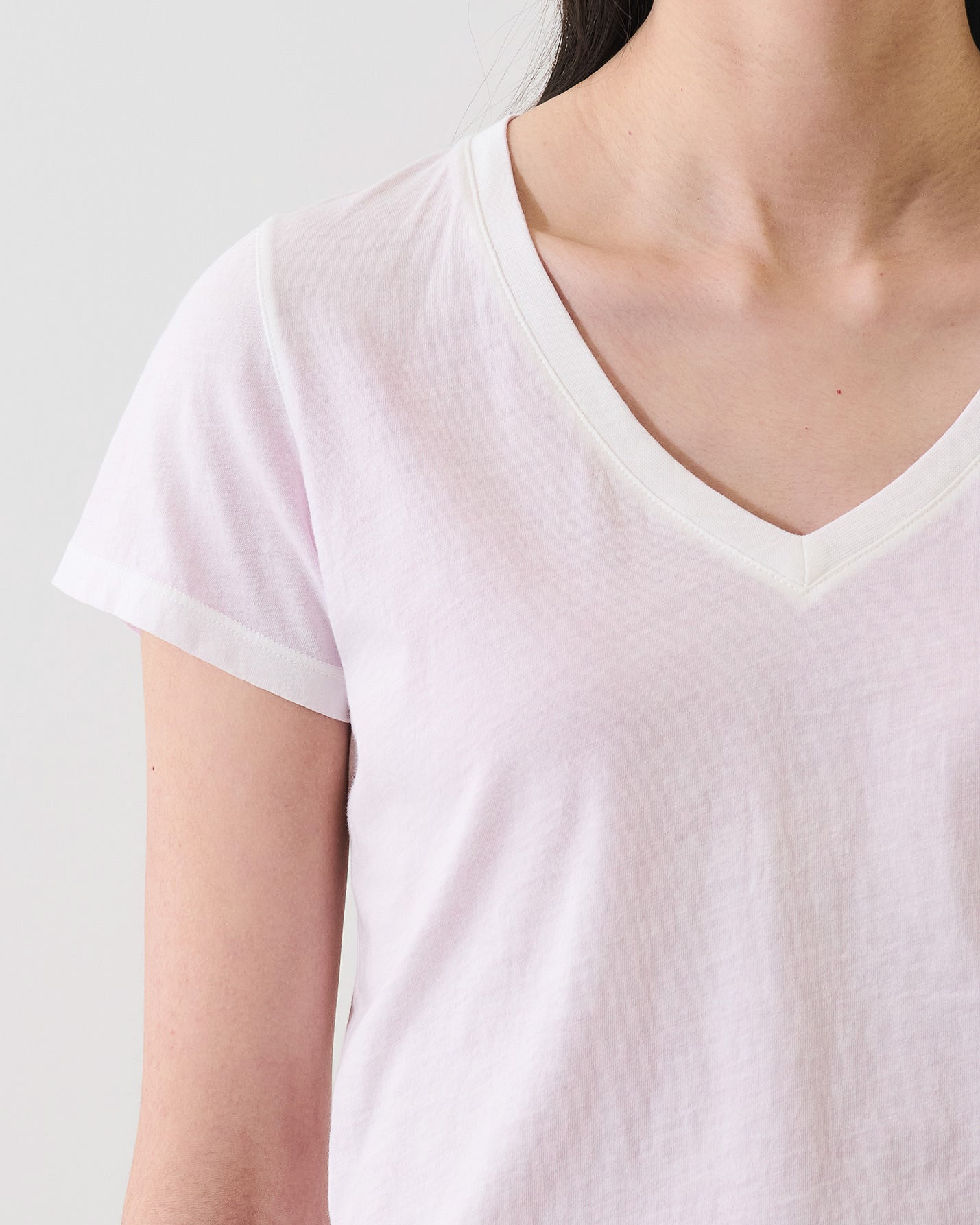 Short Sleeve Reverse V-Neck Tee