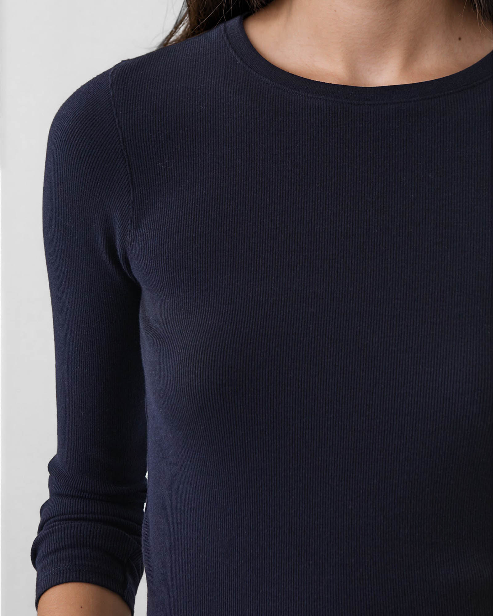 Long Sleeve Ribbed Crew Top