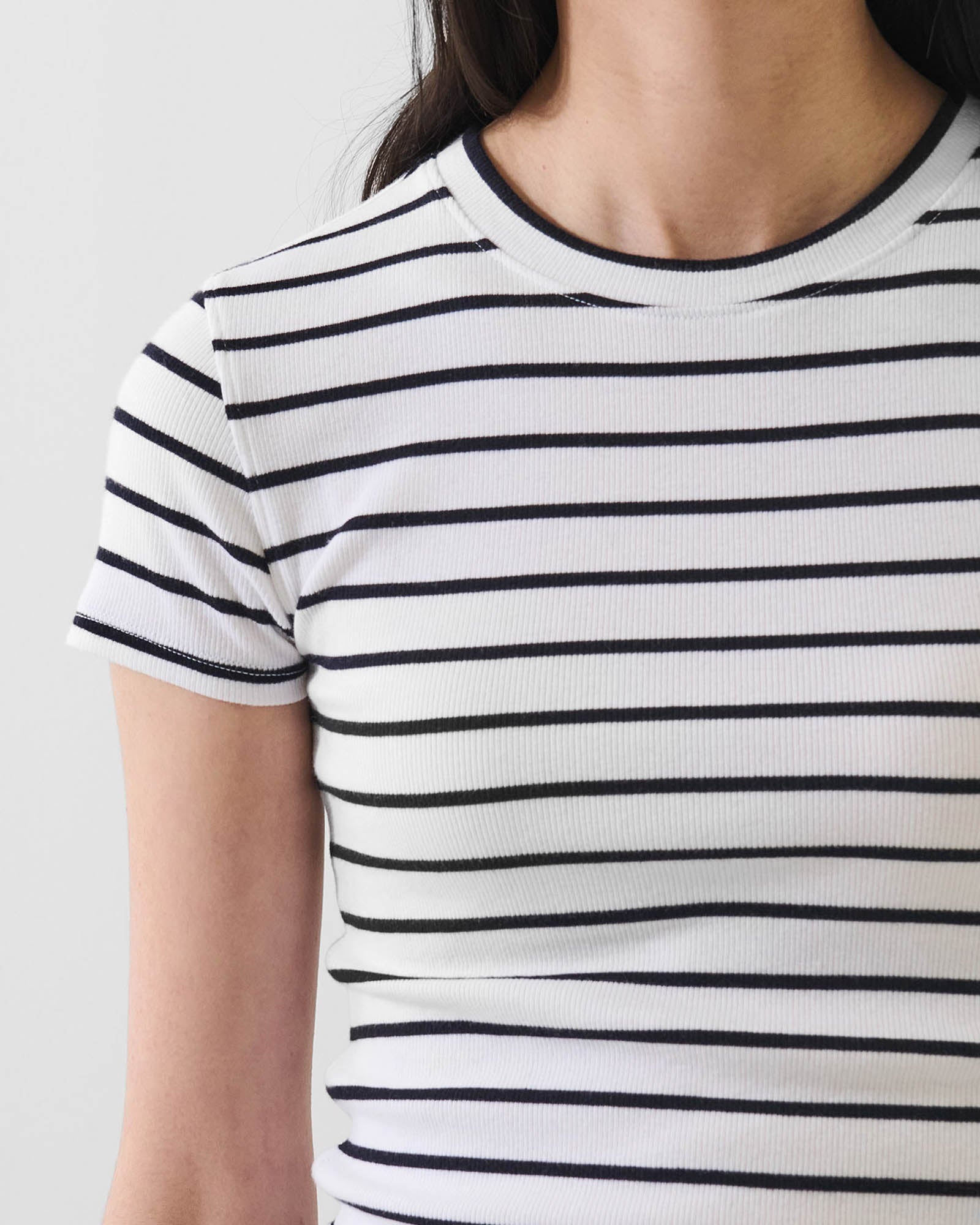 Pima Cotton Stretch Striped Ribbed Baby T-Shirt