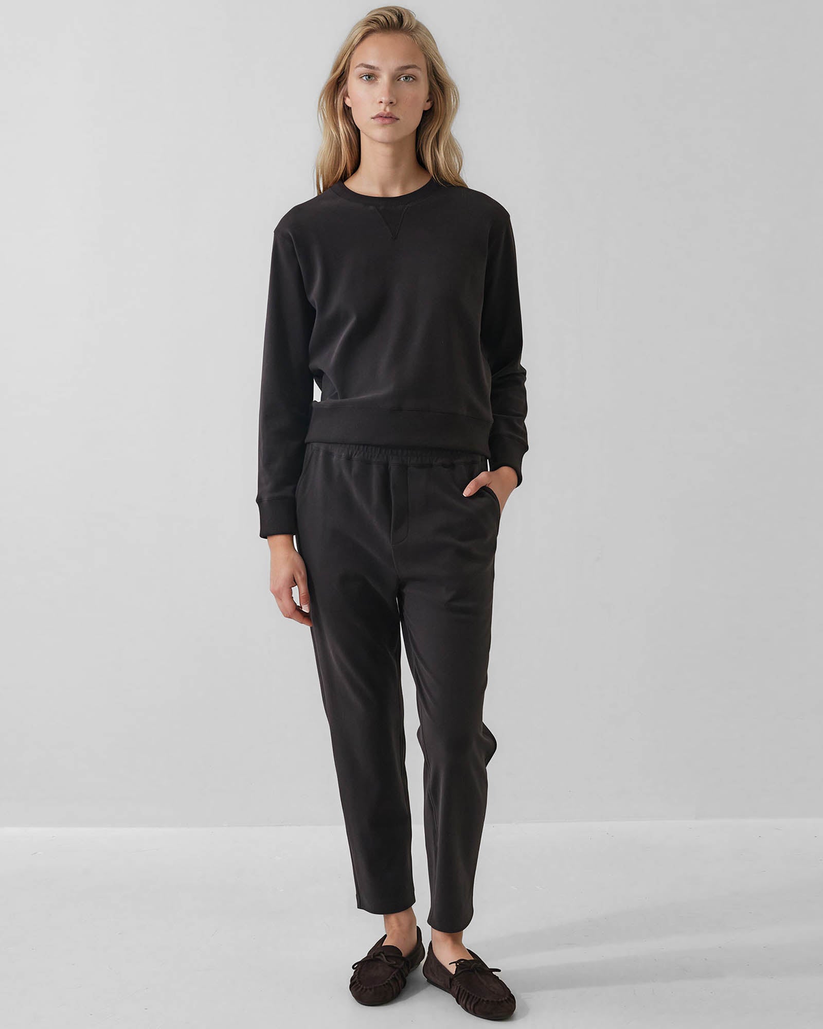 Brushed Pima Cotton Tapered Pant
