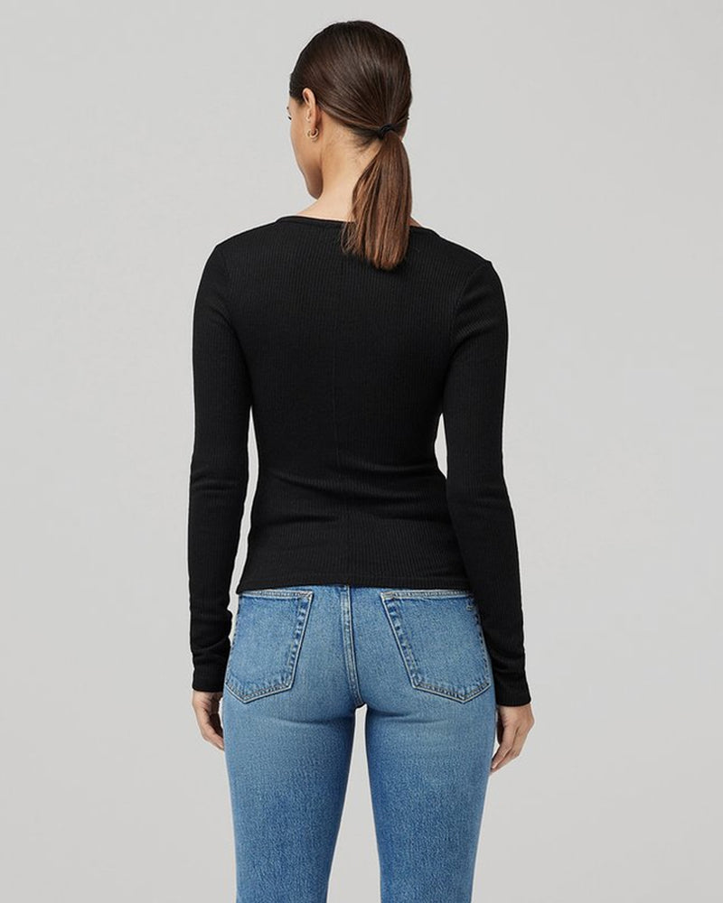 Womens Long Sleeve Henley T Shirts Button Down Slim Fit Zipper