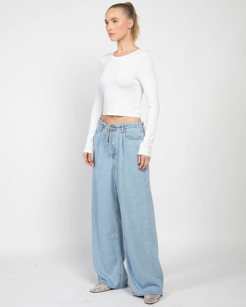 Drawstring Wide Leg Jeans