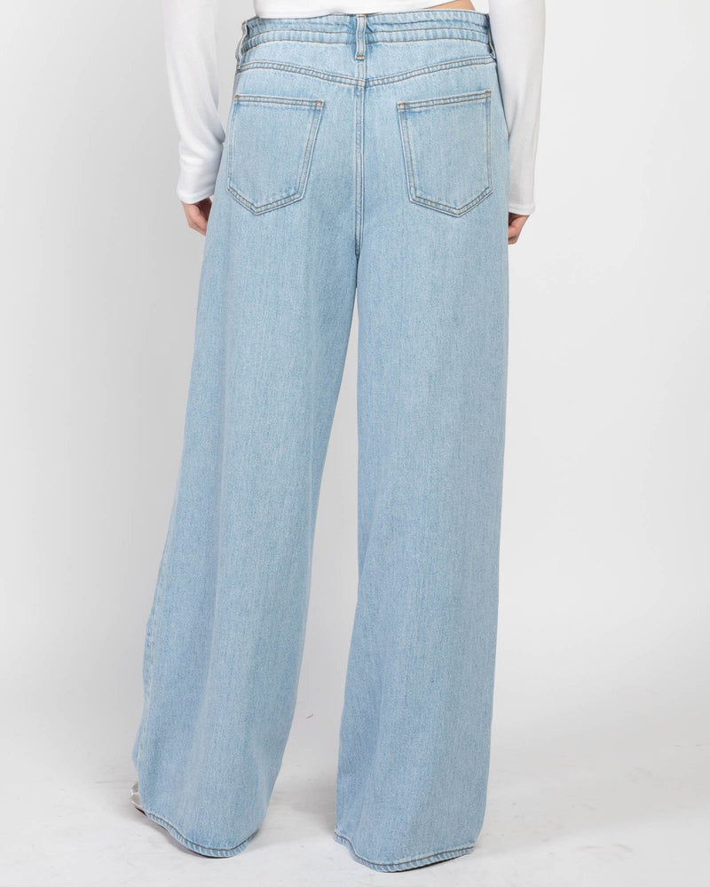 Drawstring Wide Leg Jeans