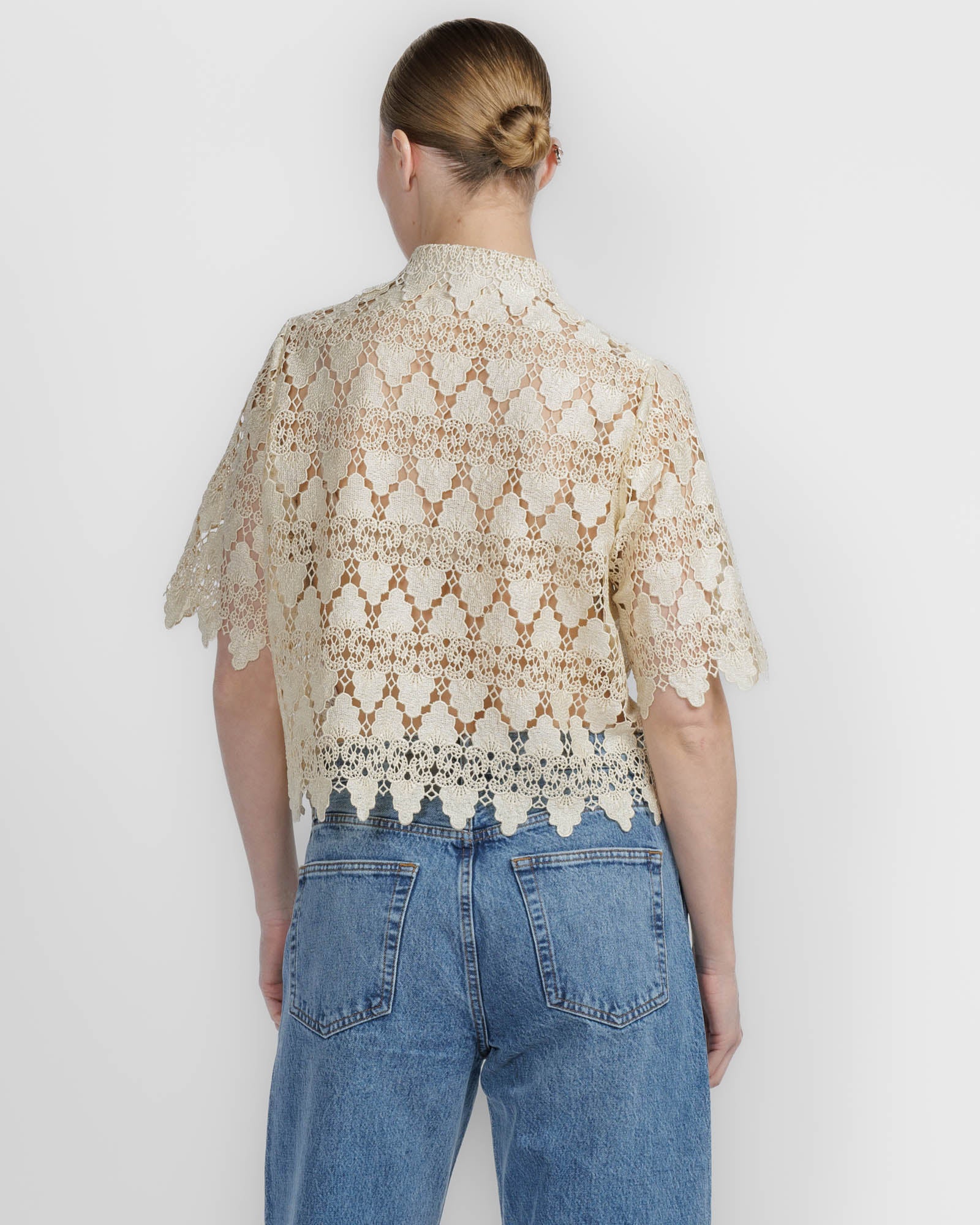 Lace Button Up Shirt