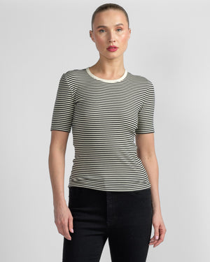 Fine Rib Crewneck T-Shirt
