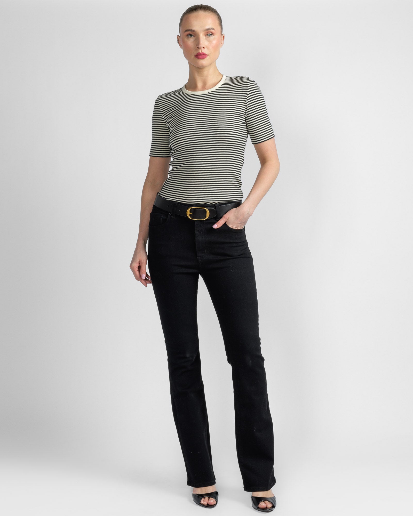 Fine Rib Crewneck T-Shirt