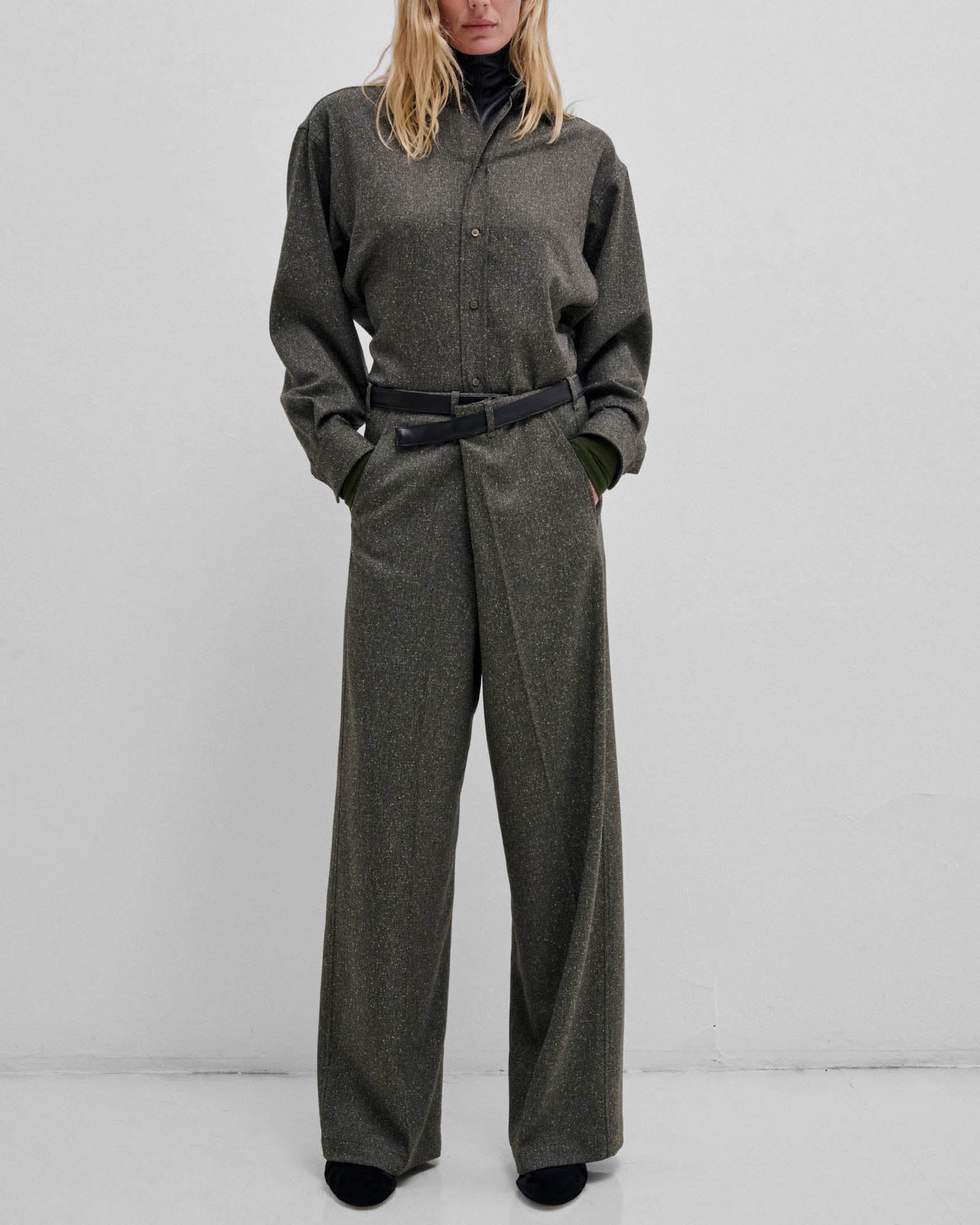 Gaia Leather Belt Pant